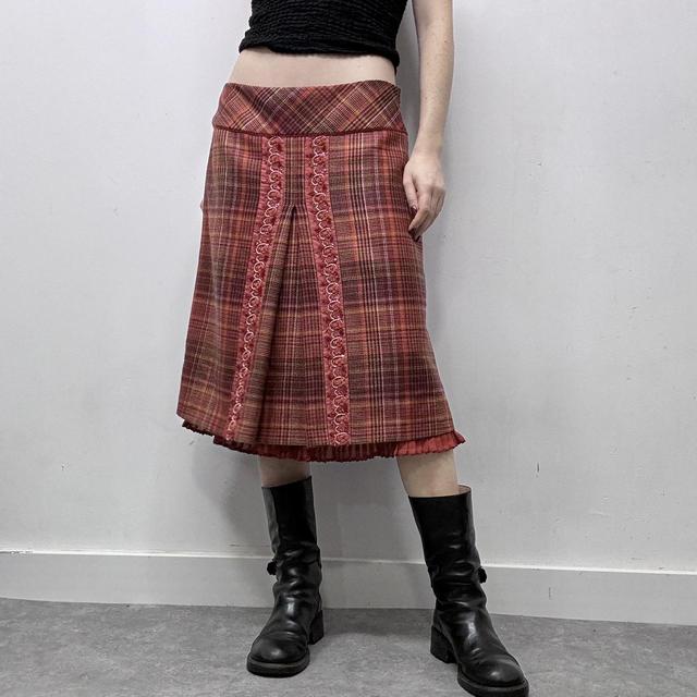 Checked tartan layered fairy midi skirt