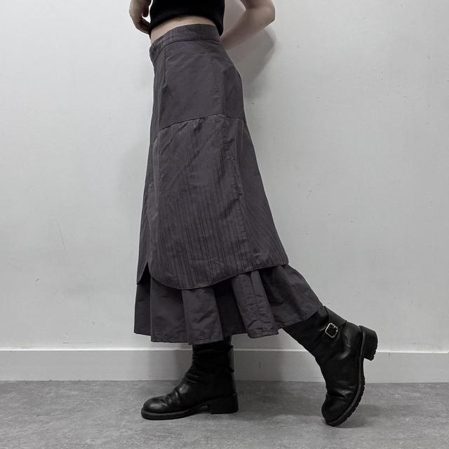 Grey pinstripe skirt
