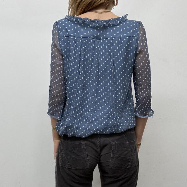 Vintage polka dot sheer silk blouse