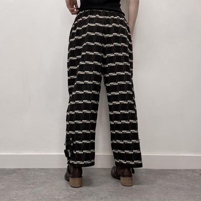 Wide leg pinstripe trousers
