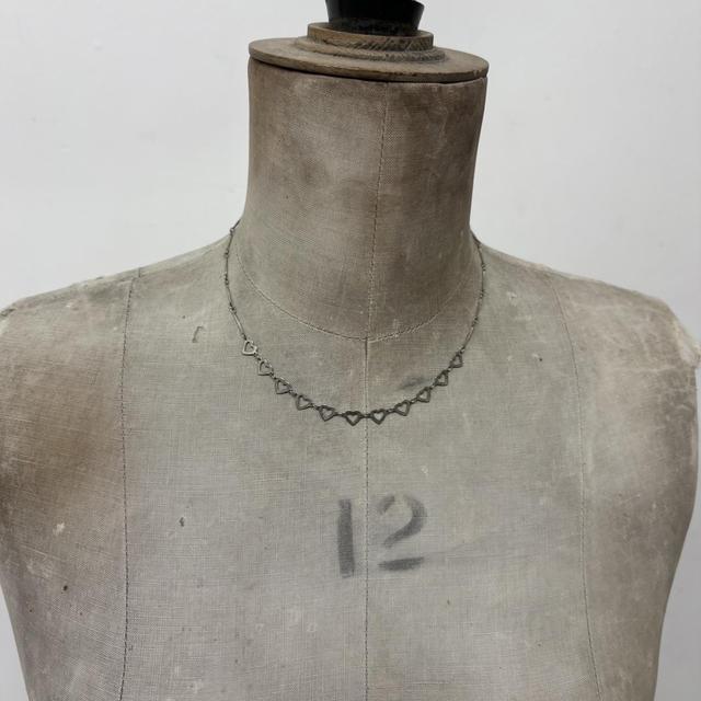 Silver heart chain necklace