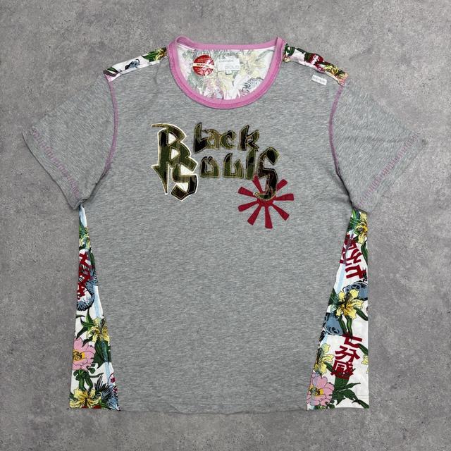 Graphic embroidered printed tshirt