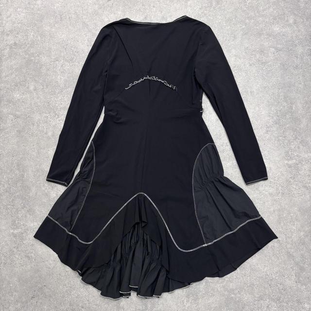 Black flared handkercheif midi dress