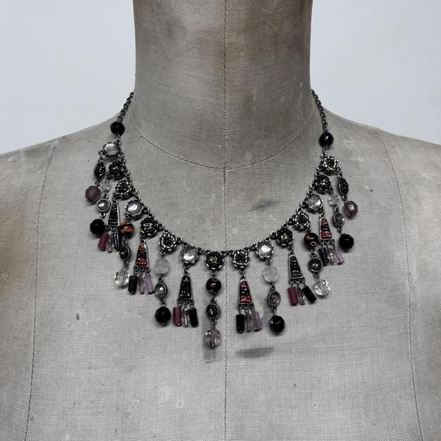Delicate beaded charm necklace