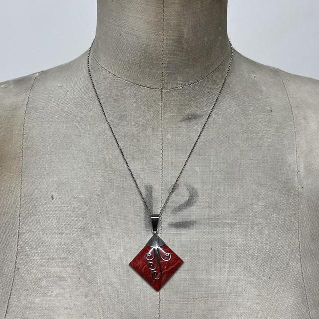 Chunky metal crystal pendant