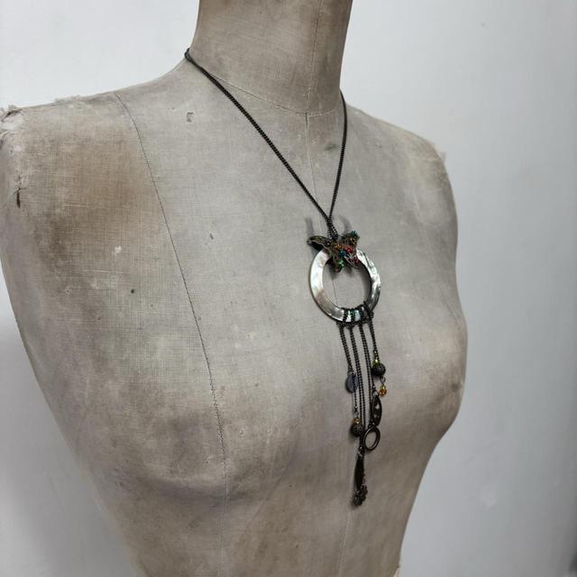 Draped chain butterfly necklace