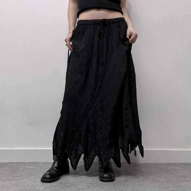 Black fairy grunge handkerchief maxi skirt