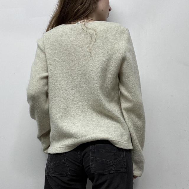 Cream knitted slouchy jumper