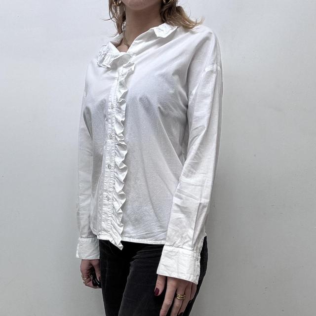 White ruffle coquette shirt