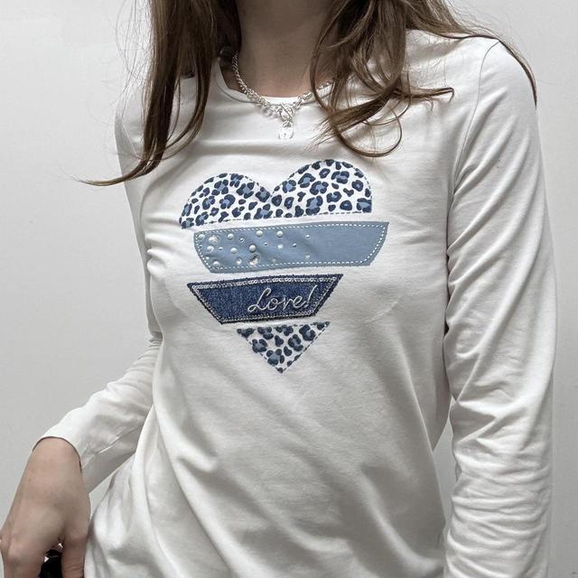 Y2k graphic heart long sleeve tshirt