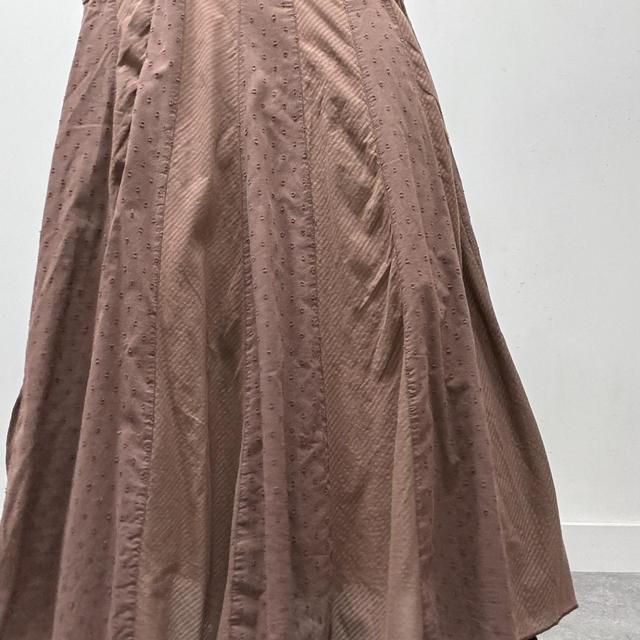 Brown flared cotton maxi skirt