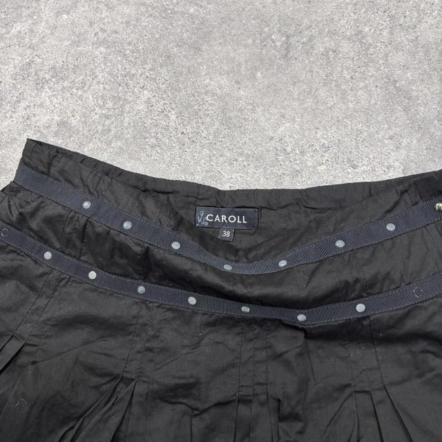Black pleated midi skirt