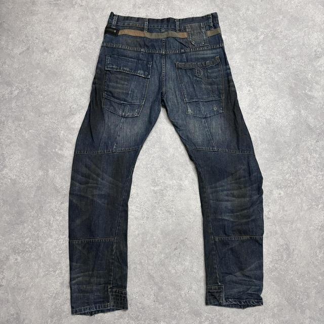 Dark denim cargo jeans