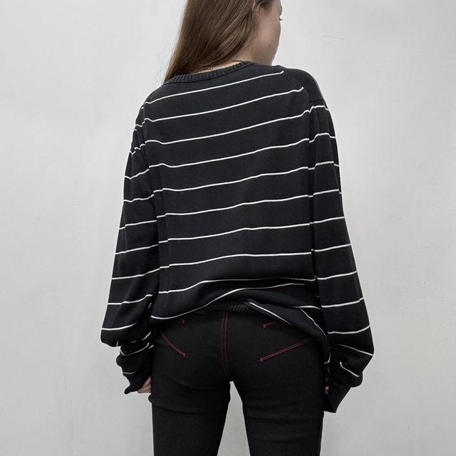 Black chunky knit pinstripe jumper