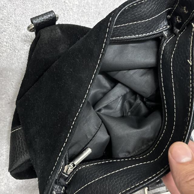 Black leather crossbody bag