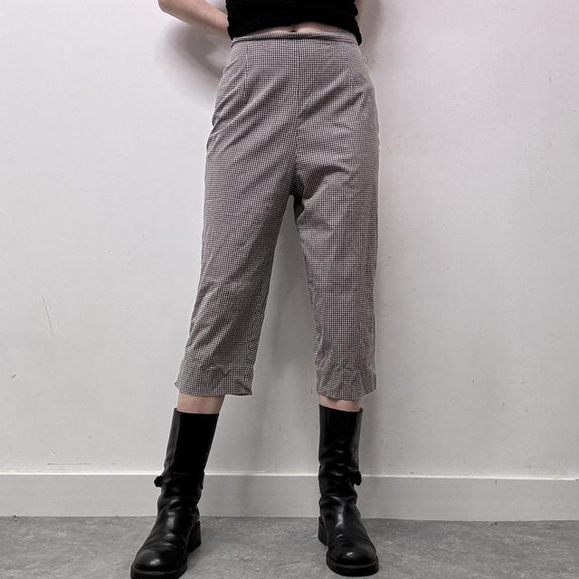 Gingham checked capri pants