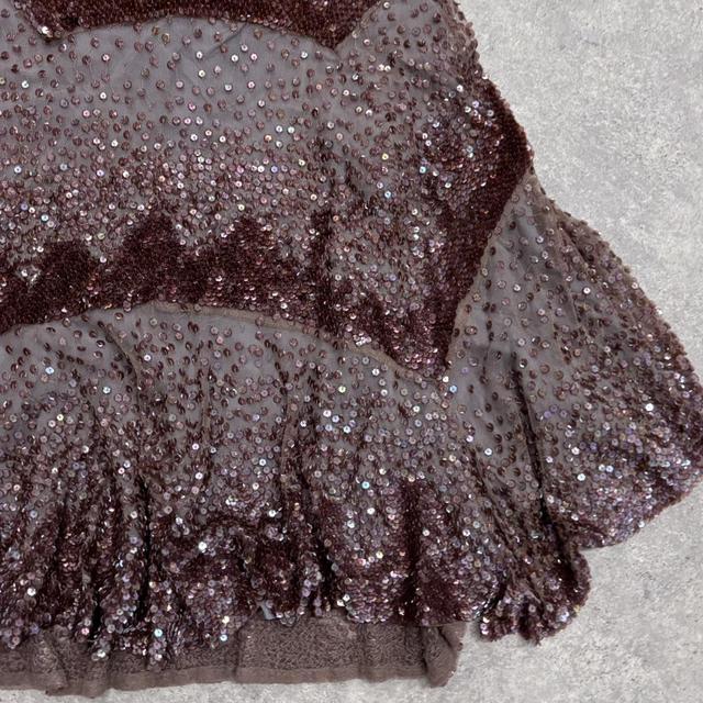 Purple beaded glitter midi skirt