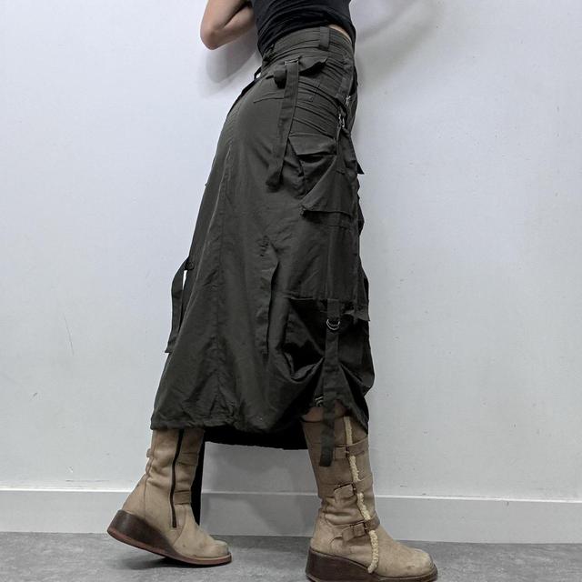 Khaki cargo parachute skirt