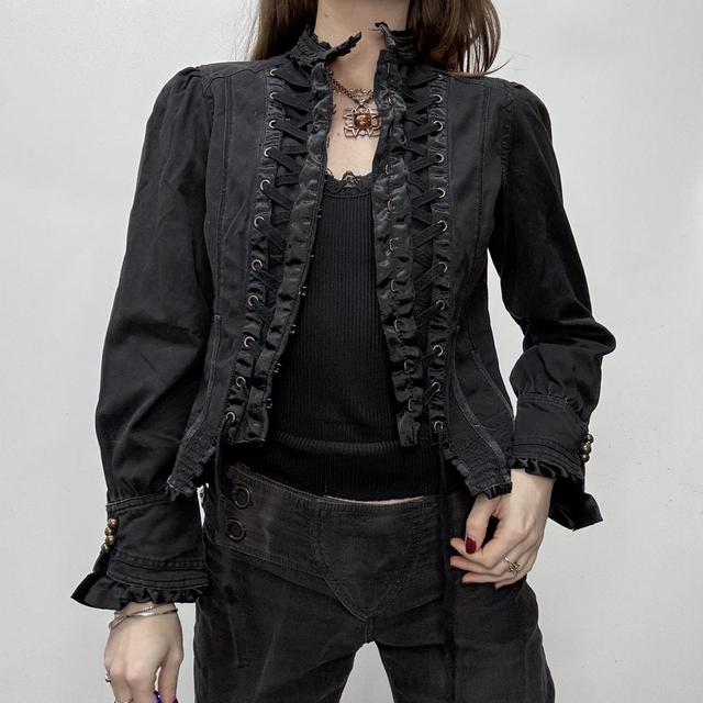 Black corset fitted jacket shirt