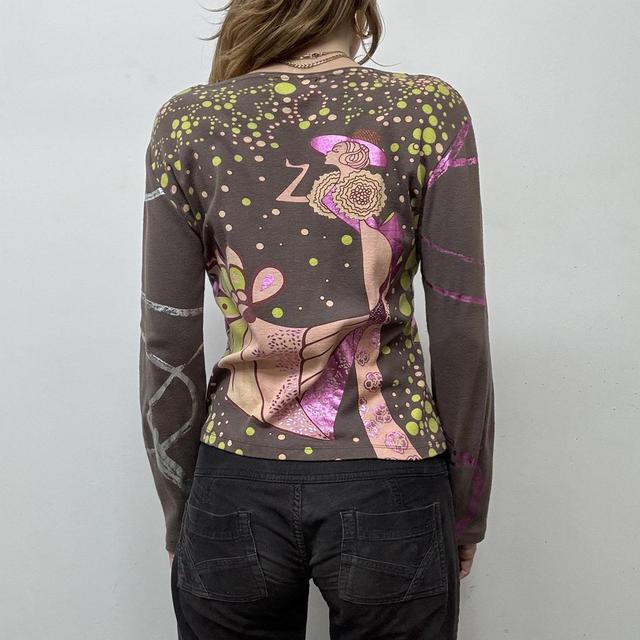 Brown graphic printed custo T-shirt