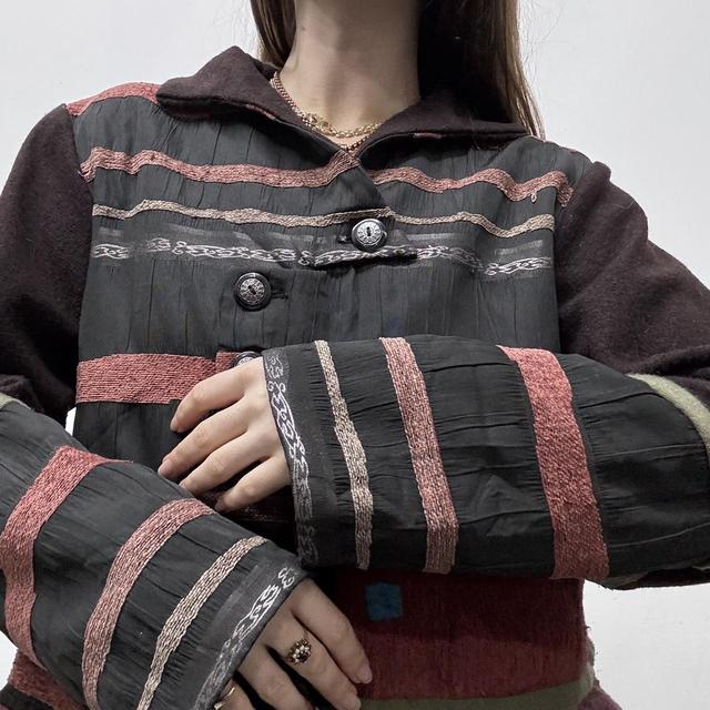 Flared hippie asymmetric jacket