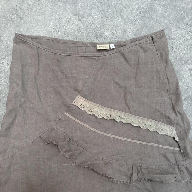 Linen distressed lace skirt