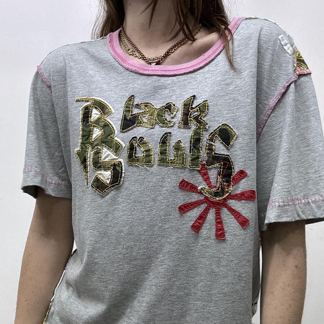 Graphic embroidered printed tshirt