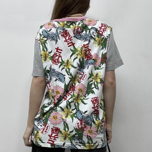 Graphic embroidered printed tshirt