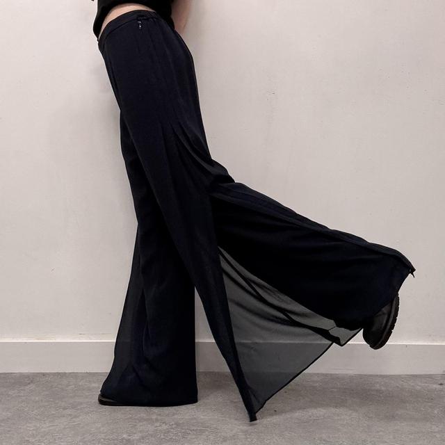 Sheer layered wide leg trousers