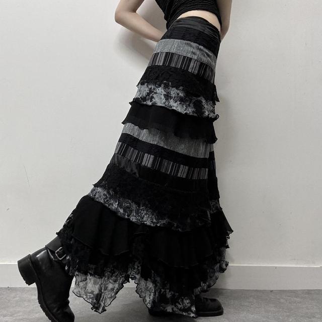 Layered lace grunge skirt