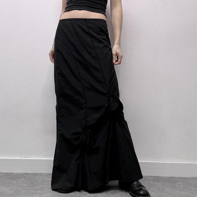 Black draped gothic maxi skirt