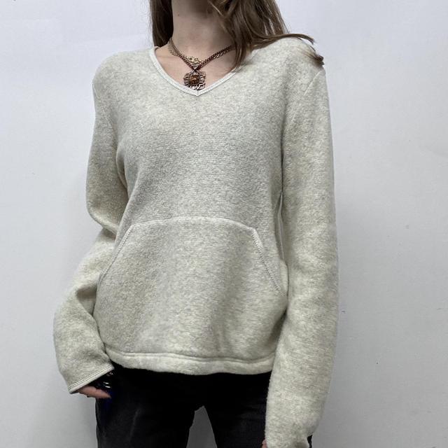 Cream knitted slouchy jumper