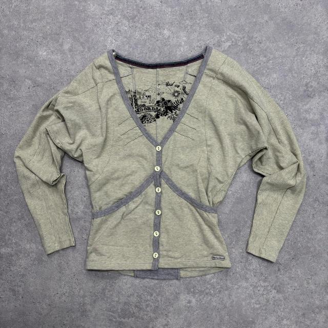 Slouchy pinstripe cropped cardigan