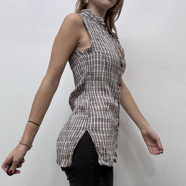 Checked gingham crinkle shirt