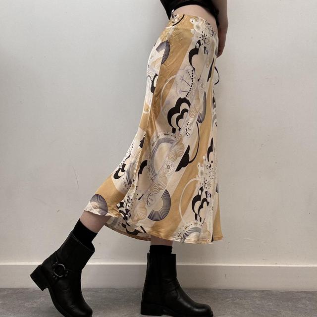 Floaty silky flare print skirt