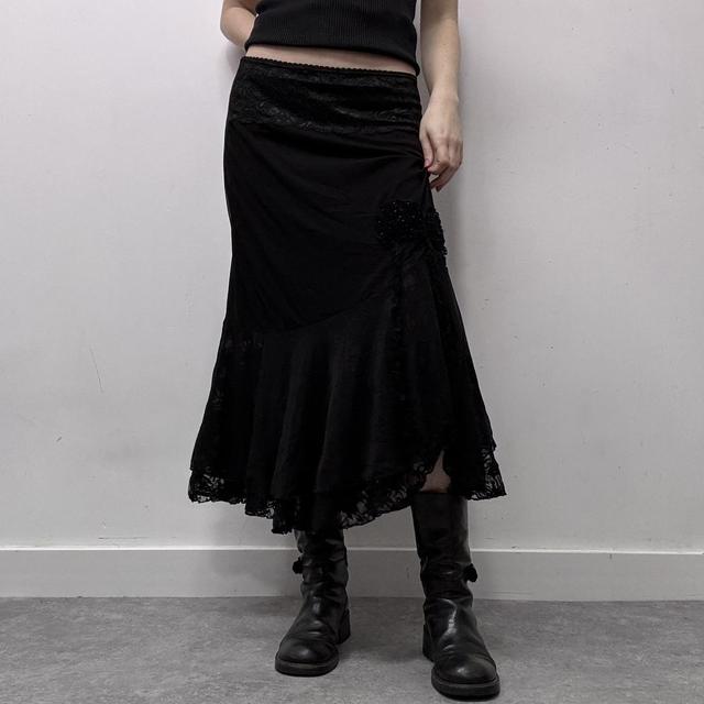 Black fairy grunge lace skirt
