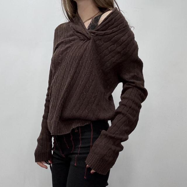Slouchy brown knit jumper