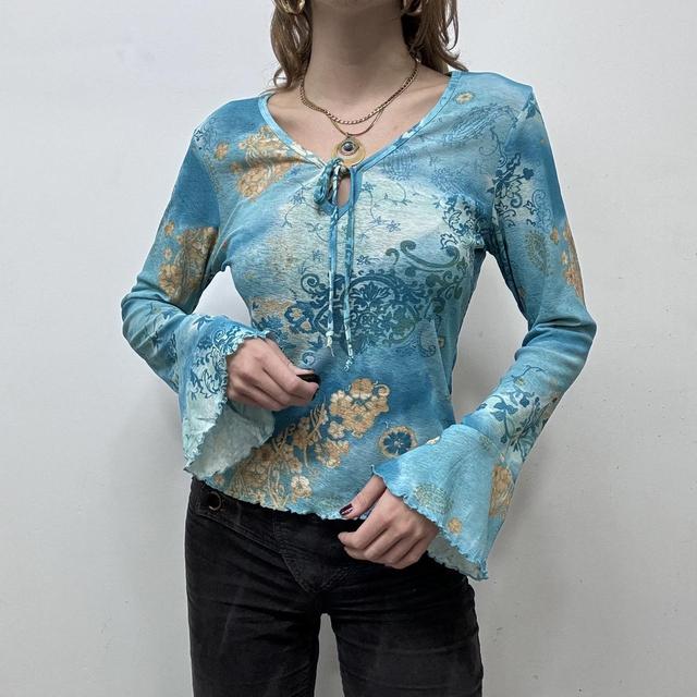 Flared fairy hippie paisley top