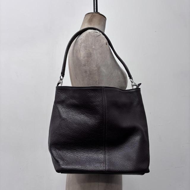 Dark brown leather slouchy shoulder bag
