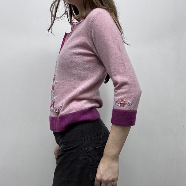 Pink wool knitted fairy cardigan