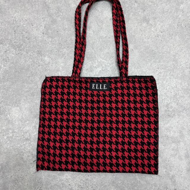Houndstooth felt mini bag