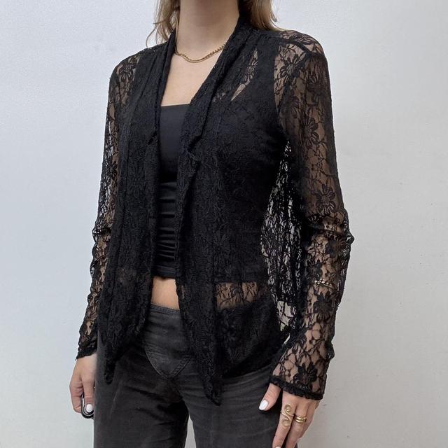 Black lace gothic drape top