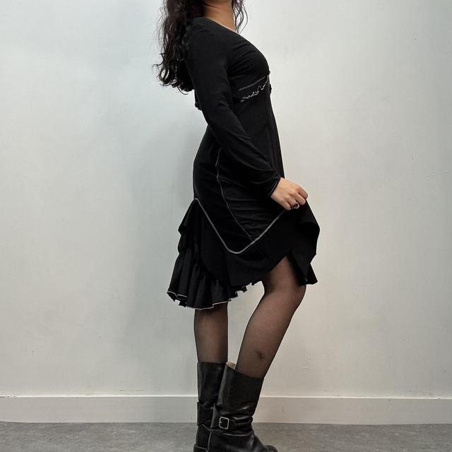 Black flared handkercheif midi dress