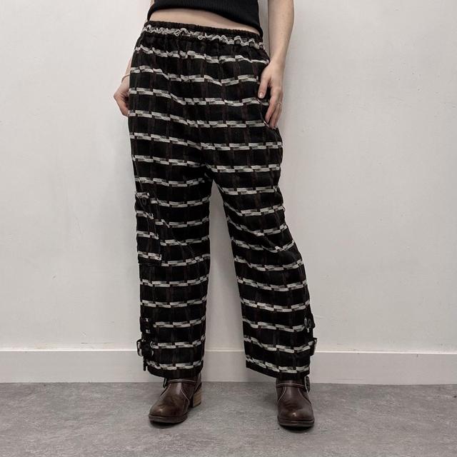 Wide leg pinstripe trousers