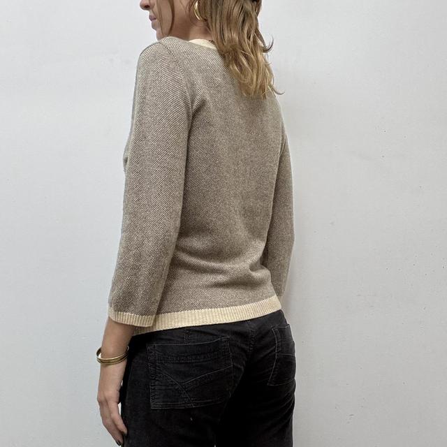Brown bow wool jumper