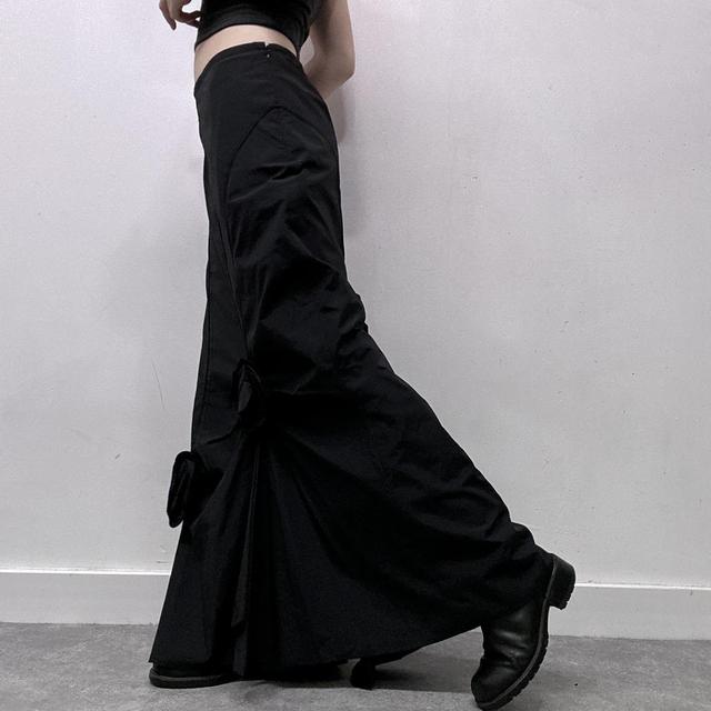 Black draped gothic maxi skirt