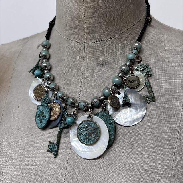 Pearl coin charm necklace