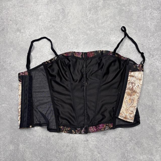 Silky paisley bow corset