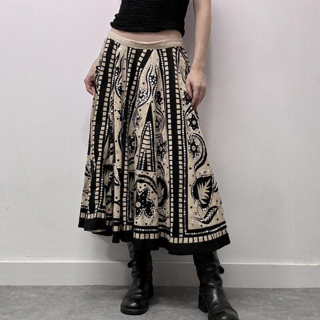 Boho patterned flare summer skirt