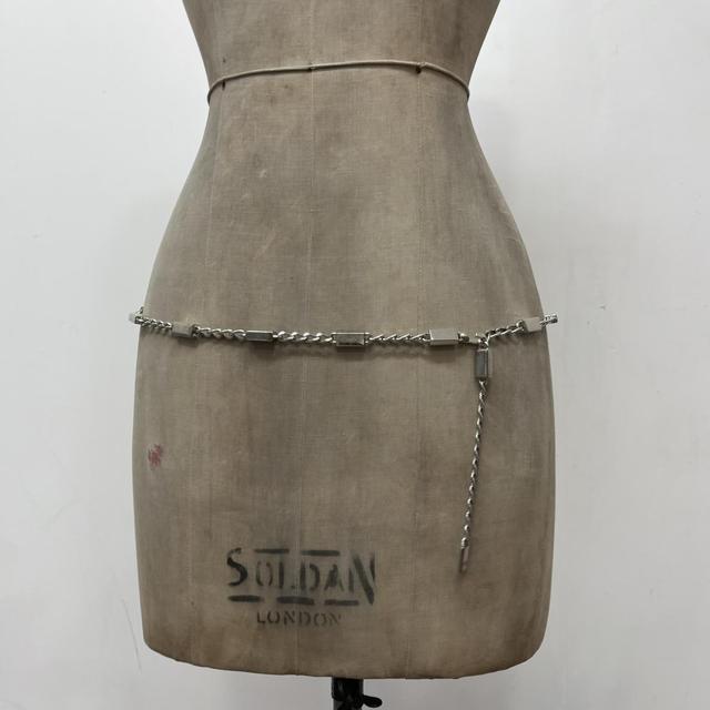 Silver chunky waist chain belt